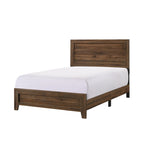 Chambre à coucher 5 pièces avec panneaux couleur cerisier et marron – Lit, commode, miroir et 2 tables de chevet