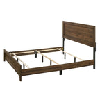 Chambre à coucher 5 pièces avec panneaux couleur cerisier et marron – Lit, commode, miroir et 2 tables de chevet