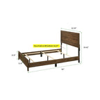 Chambre à coucher 5 pièces avec panneaux couleur cerisier et marron – Lit, commode, miroir et 2 tables de chevet