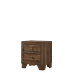 Chambre à coucher 5 pièces avec panneaux couleur cerisier et marron – Lit, commode, miroir et 2 tables de chevet