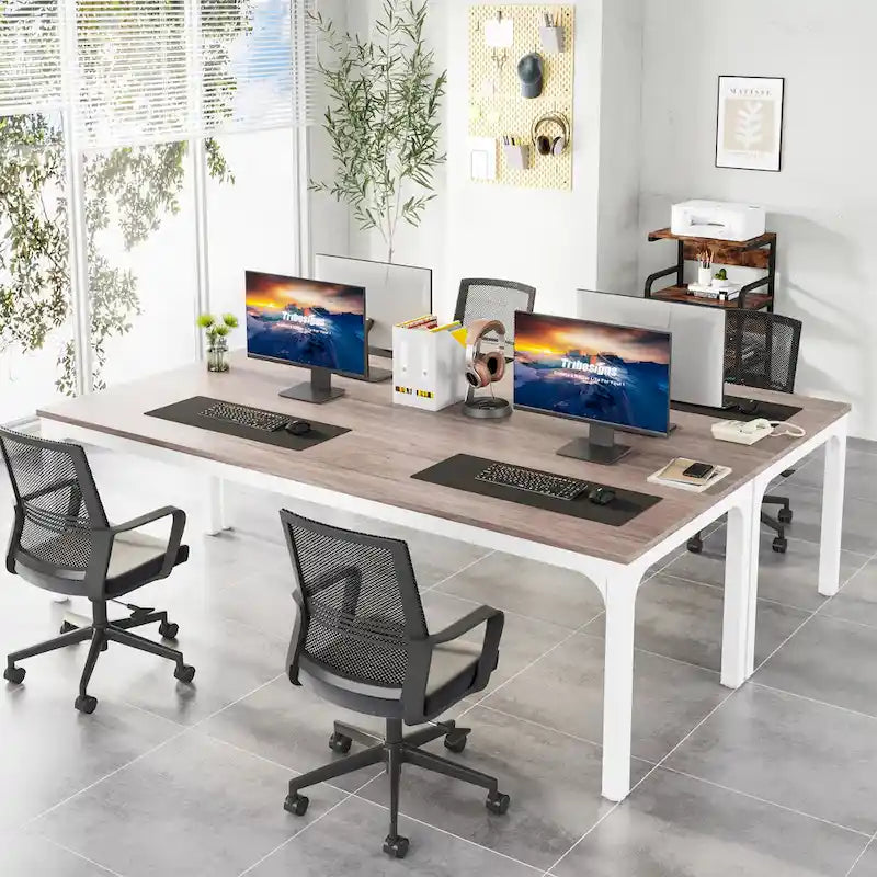 Bureau d'ordinateur extra long de 78,7 pouces pour 2 personnes