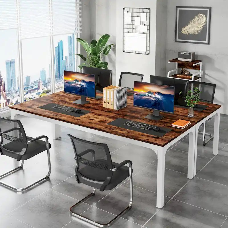 Bureau d'ordinateur extra long de 78,7 pouces pour 2 personnes