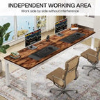 Bureau d'ordinateur extra long de 78,7 pouces pour 2 personnes
