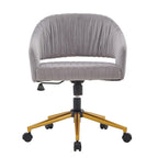 Chaise de bureau moderne dorée en velours pivotante et réglable en hauteur