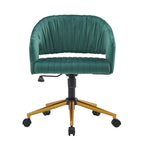 Chaise de bureau moderne dorée en velours pivotante et réglable en hauteur