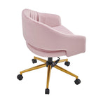 Chaise de bureau moderne dorée en velours pivotante et réglable en hauteur