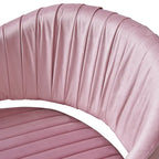 Chaise de bureau moderne dorée en velours pivotante et réglable en hauteur
