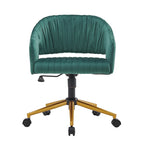 Chaise de bureau moderne dorée en velours pivotante et réglable en hauteur