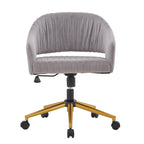 Chaise de bureau moderne dorée en velours pivotante et réglable en hauteur