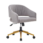 Chaise de bureau moderne dorée en velours pivotante et réglable en hauteur