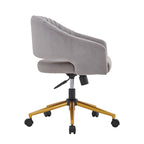 Chaise de bureau moderne dorée en velours pivotante et réglable en hauteur