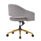 Chaise de bureau moderne dorée en velours pivotante et réglable en hauteur