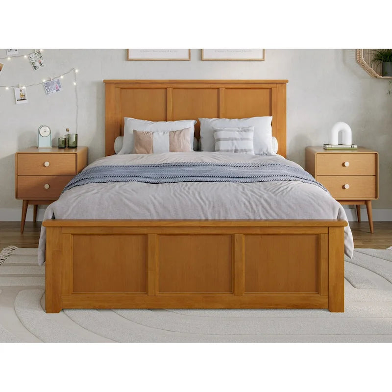 Lit plateforme pleine grandeur AFI Madison avec pied de lit assorti et lit gigogne double