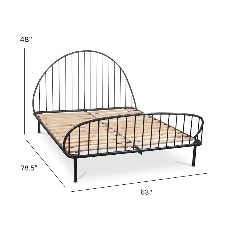 Lit plateforme New Heights McPhee en fer forgé avec broche