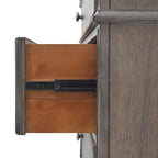 Ensemble de chambre à coucher 6 pièces avec panneaux rembourrés – Tête de lit capitonnée et garniture cloutée