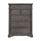 Ensemble de chambre à coucher 6 pièces avec panneaux rembourrés – Tête de lit capitonnée et garniture cloutée