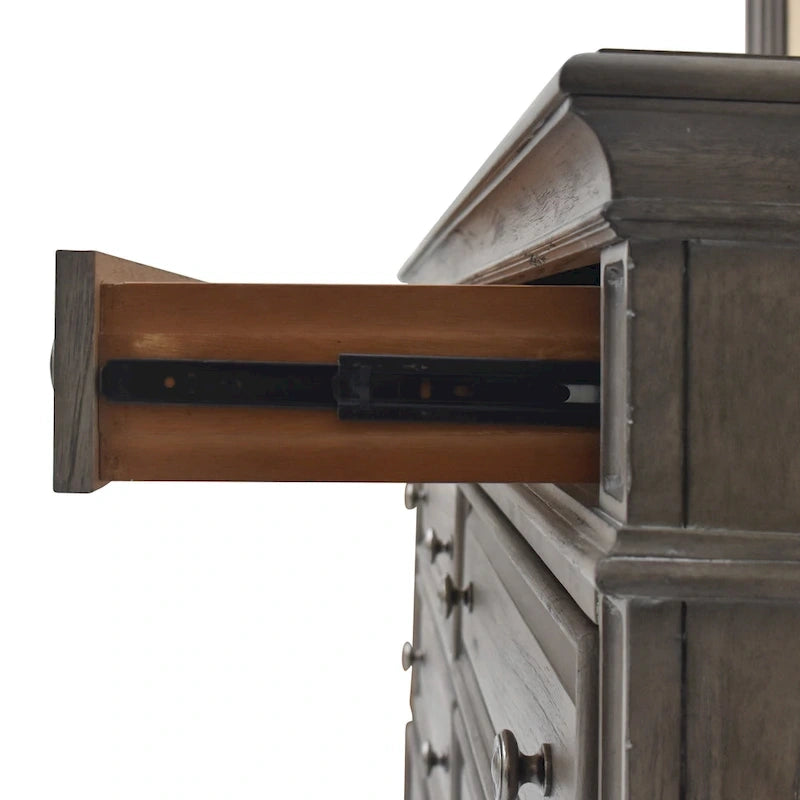 Ensemble de chambre à coucher 6 pièces avec panneaux rembourrés – Tête de lit capitonnée et garniture cloutée