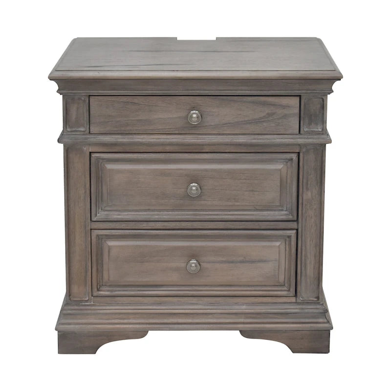 Ensemble de chambre à coucher 6 pièces avec panneaux rembourrés – Tête de lit capitonnée et garniture cloutée