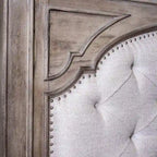 Ensemble de chambre à coucher 6 pièces avec panneaux rembourrés – Tête de lit capitonnée et garniture cloutée