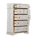 Ensemble de chambre à coucher 6 pièces avec panneaux rembourrés – Tête de lit capitonnée et garniture cloutée