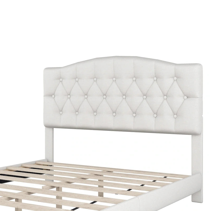 Lit plateforme King capitonné