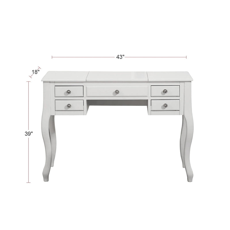 Coiffeuse avec miroir relevable et tabouret