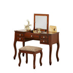 Coiffeuse avec miroir relevable et tabouret
