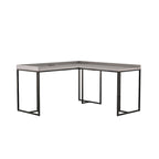 Bureau d'angle industriel 150 cm – Cadre en métal, ports USB et prise de courant