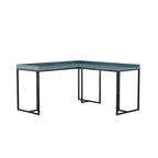 Bureau d'angle industriel 150 cm – Cadre en métal, ports USB et prise de courant