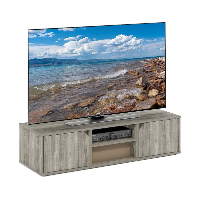 Meuble TV classique avec cheminée électrique – Convient aux téléviseurs jusqu'à 55 pouces