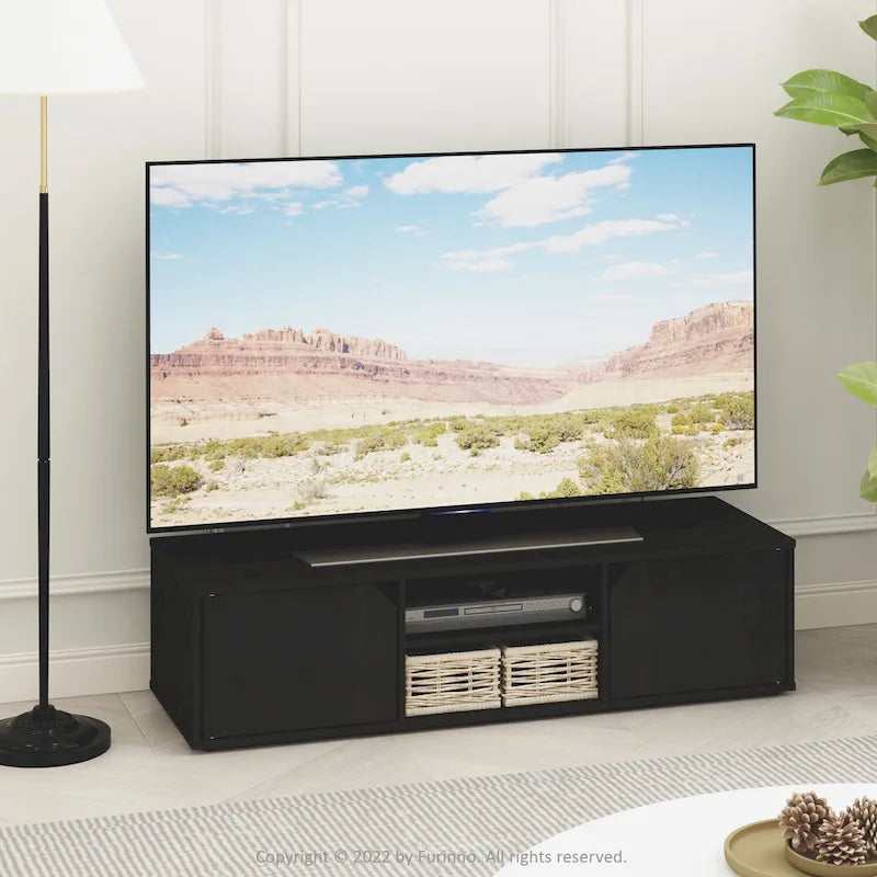Meuble TV classique avec cheminée électrique – Convient aux téléviseurs jusqu'à 55 pouces