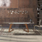 Davee Furniture transparent Glass Top with Wood Leg Extendable Dining Table - 63/94.5*35.43*29.53 inches