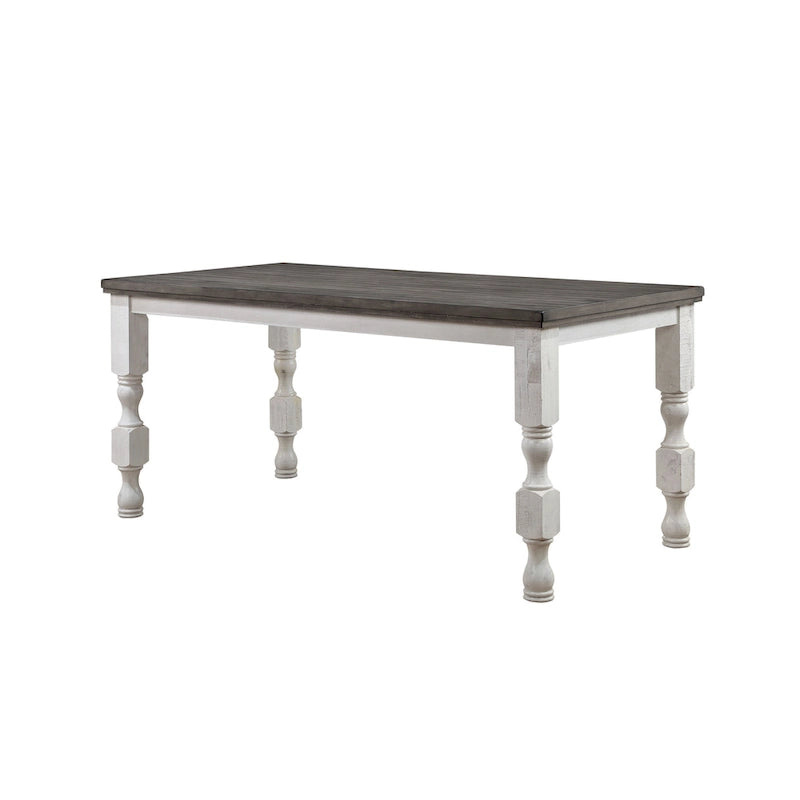 Table de salle à manger rustique antique blanc de 200 cm de hauteur de comptoir – 6 places