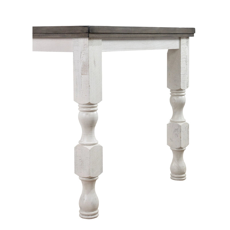 Table de salle à manger rustique antique blanc de 200 cm de hauteur de comptoir – 6 places