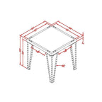 Table d'appoint carrée industrielle noire 24 pouces – Métal et bois brûlé
