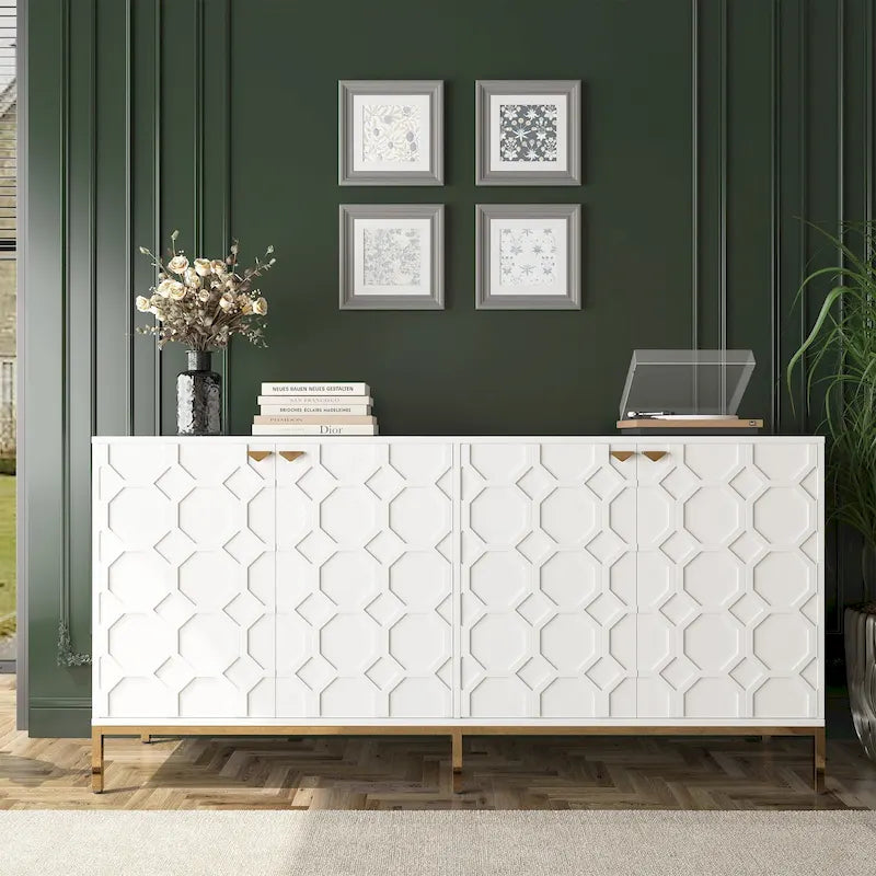 Meuble TV et buffet Clihome Storage, finition brillante