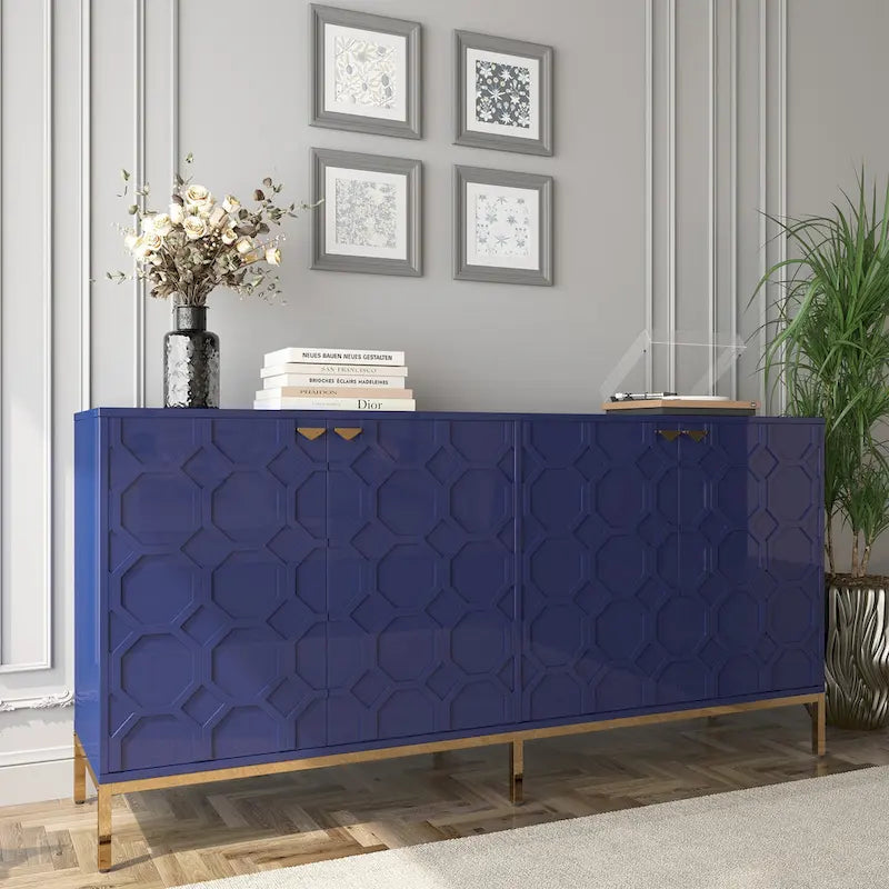 Meuble TV et buffet Clihome Storage, finition brillante