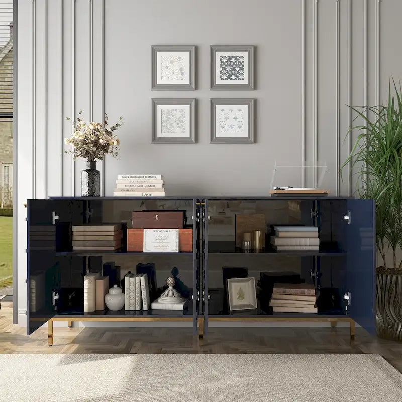 Meuble TV et buffet Clihome Storage, finition brillante