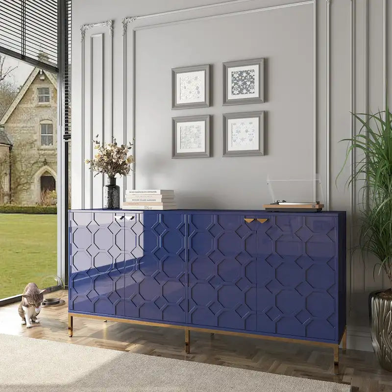 Meuble TV et buffet Clihome Storage, finition brillante