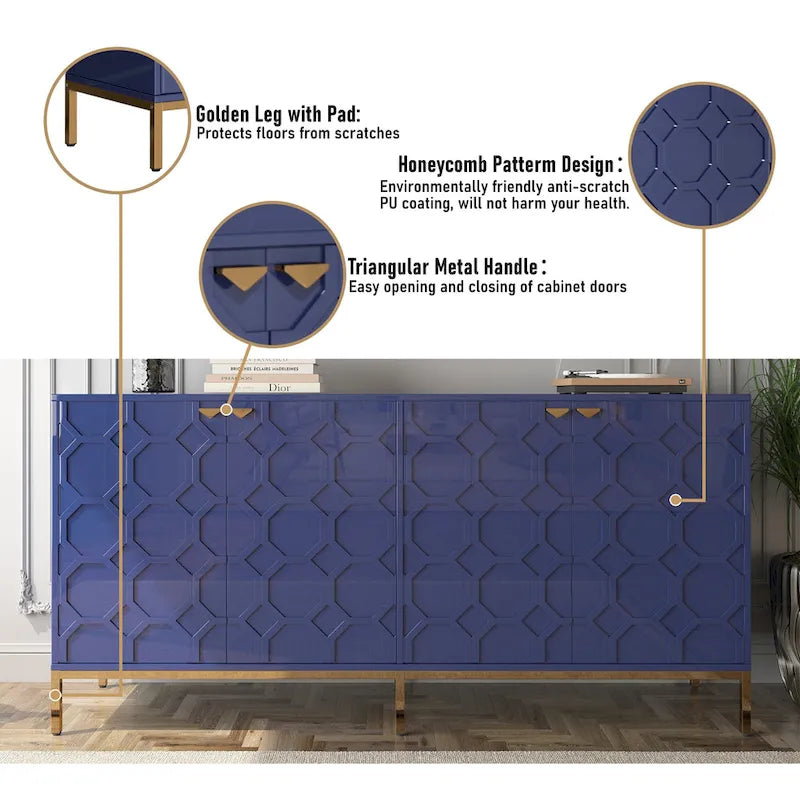 Meuble TV et buffet Clihome Storage, finition brillante