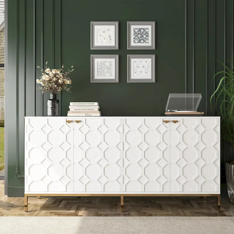 Meuble TV et buffet Clihome Storage, finition brillante