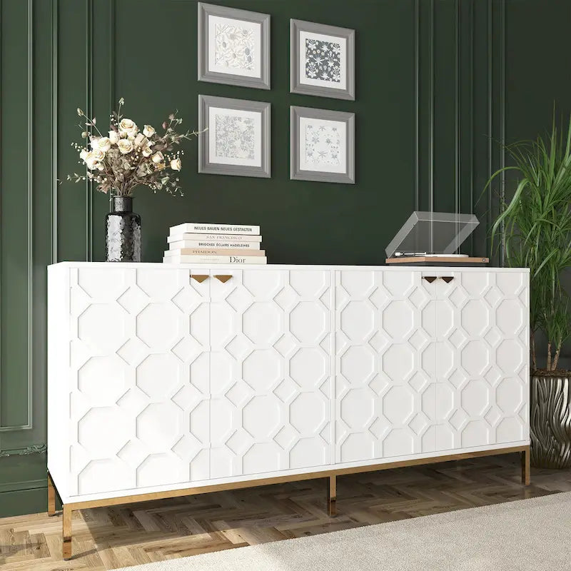 Meuble TV et buffet Clihome Storage, finition brillante