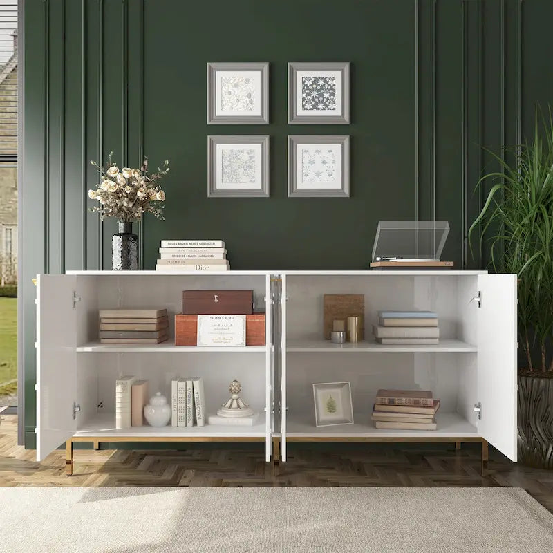 Meuble TV et buffet Clihome Storage, finition brillante