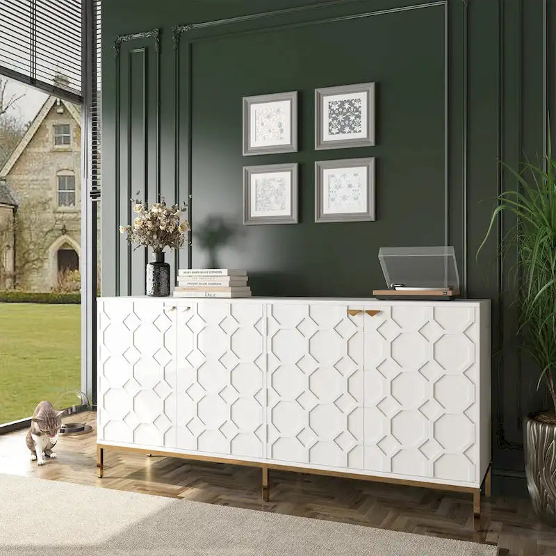 Meuble TV et buffet Clihome Storage, finition brillante