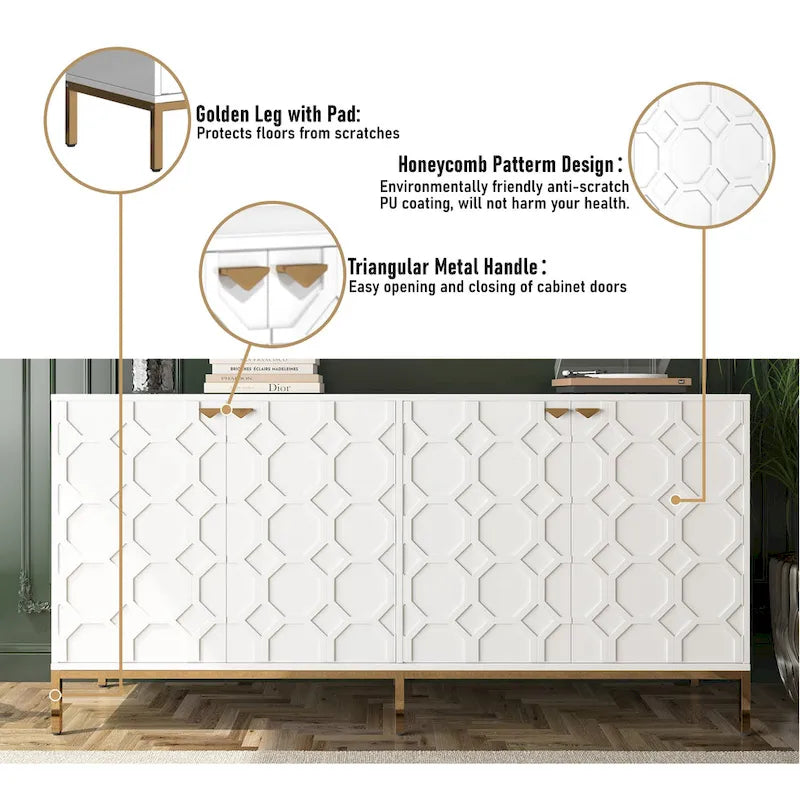 Meuble TV et buffet Clihome Storage, finition brillante