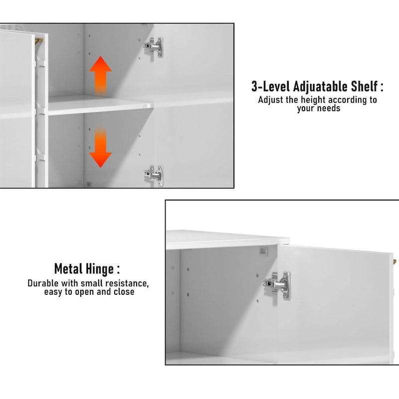 Meuble TV et buffet Clihome Storage, finition brillante