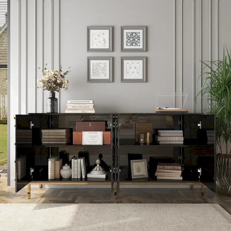 Meuble TV et buffet Clihome Storage, finition brillante
