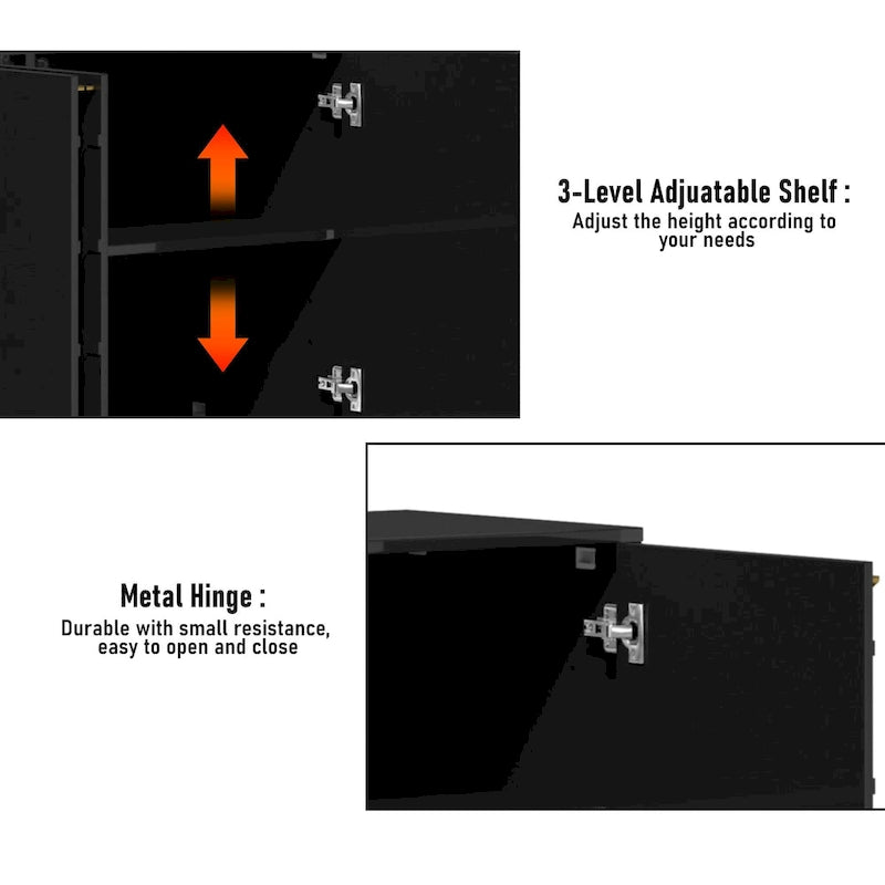 Meuble TV et buffet Clihome Storage, finition brillante