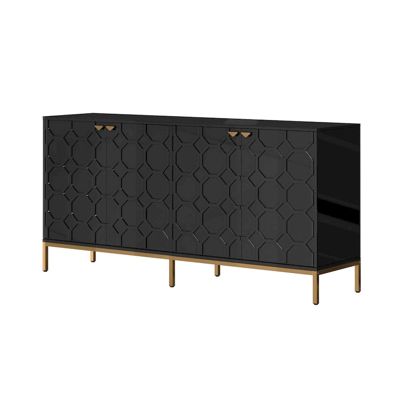 Meuble TV et buffet Clihome Storage, finition brillante