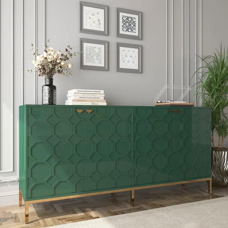 Meuble TV et buffet Clihome Storage, finition brillante